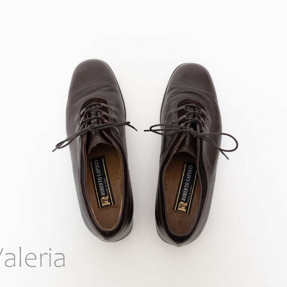 Vintage Roberto Capucci Italian Leather Women's shoes 7, Oxford Academia Office - Picture 2 of 11